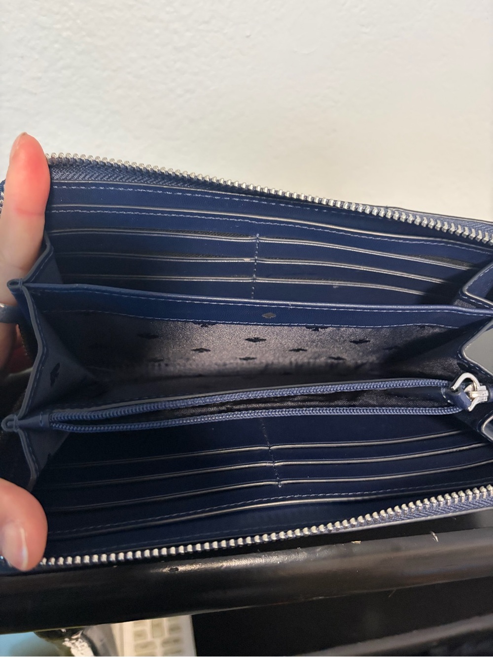kate spade Navy Blue Zip-Around Card Holder Wallet